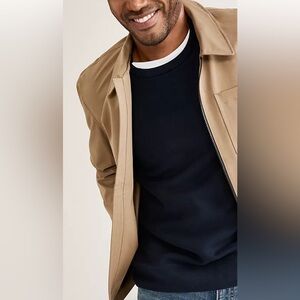 NWT TALL 2XL Zip front Jacket Cotton Blend KHAKI Lands End - just out of bag